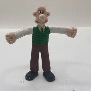 1989 Wallace & Gromit Wallace Bendable 4" Applause China Vintage Figure